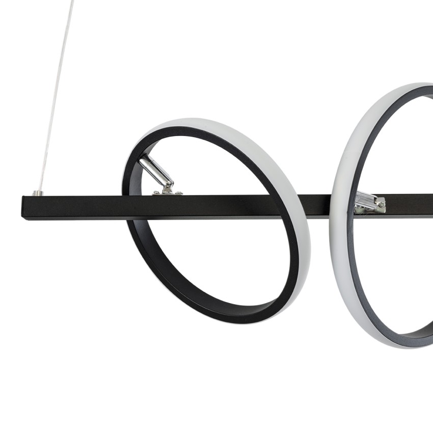 CIRCOLARE  Κρεμαστό Φωτιστικό Οροφής Design LED CCT 75W 8400lm 360° AC 220-240V - Εναλλαγή Φωτισμού μέσω Τηλεχειριστηρίου All In One Ψυχρό 6000k+Φυσικό 4500k+Θερμό 2700k Dimmable Μ120 x Π25 x Υ25cm - Μαύρο