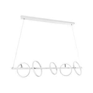 CIRCOLARE  Κρεμαστό Φωτιστικό Οροφής Design LED CCT 75W 8400lm 360° AC 220-240V - Εναλλαγή Φωτισμού μέσω Τηλεχειριστηρίου All In One Ψυχρό 6000k+Φυσικό 4500k+Θερμό 2700k Dimmable Μ120 x Π25 x Υ25cm - Λευκό