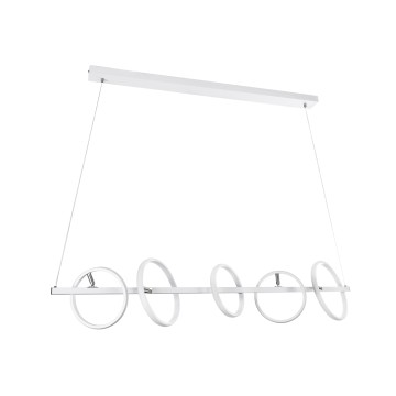 CIRCOLARE  Κρεμαστό Φωτιστικό Οροφής Design LED CCT 75W 8400lm 360° AC 220-240V - Εναλλαγή Φωτισμού μέσω Τηλεχειριστηρίου All In One Ψυχρό 6000k+Φυσικό 4500k+Θερμό 2700k Dimmable Μ120 x Π25 x Υ25cm - Λευκό
