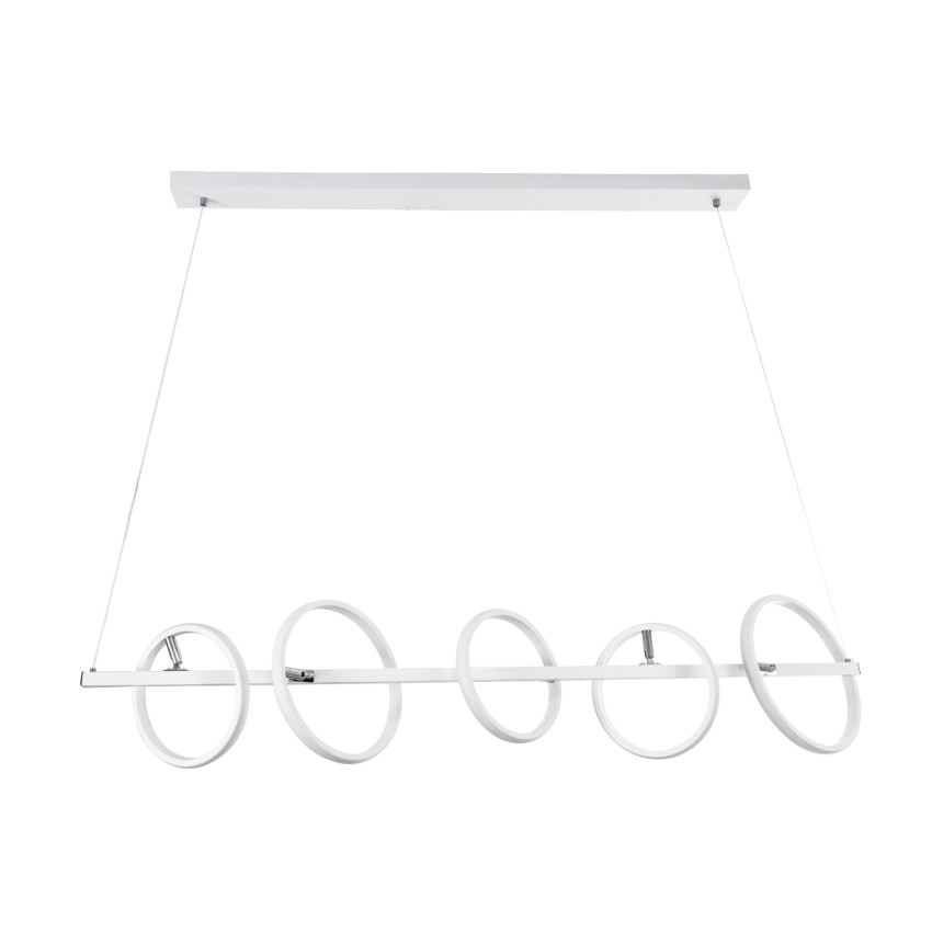 CIRCOLARE  Κρεμαστό Φωτιστικό Οροφής Design LED CCT 75W 8400lm 360° AC 220-240V - Εναλλαγή Φωτισμού μέσω Τηλεχειριστηρίου All In One Ψυχρό 6000k+Φυσικό 4500k+Θερμό 2700k Dimmable Μ120 x Π25 x Υ25cm - Λευκό