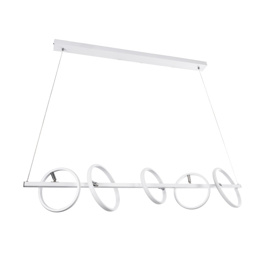 CIRCOLARE  Κρεμαστό Φωτιστικό Οροφής Design LED CCT 75W 8400lm 360° AC 220-240V - Εναλλαγή Φωτισμού μέσω Τηλεχειριστηρίου All In One Ψυχρό 6000k+Φυσικό 4500k+Θερμό 2700k Dimmable Μ120 x Π25 x Υ25cm - Λευκό