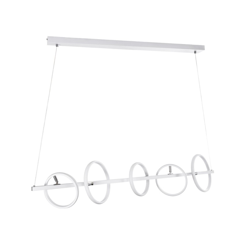 CIRCOLARE  Κρεμαστό Φωτιστικό Οροφής Design LED CCT 75W 8400lm 360° AC 220-240V - Εναλλαγή Φωτισμού μέσω Τηλεχειριστηρίου All In One Ψυχρό 6000k+Φυσικό 4500k+Θερμό 2700k Dimmable Μ120 x Π25 x Υ25cm - Λευκό