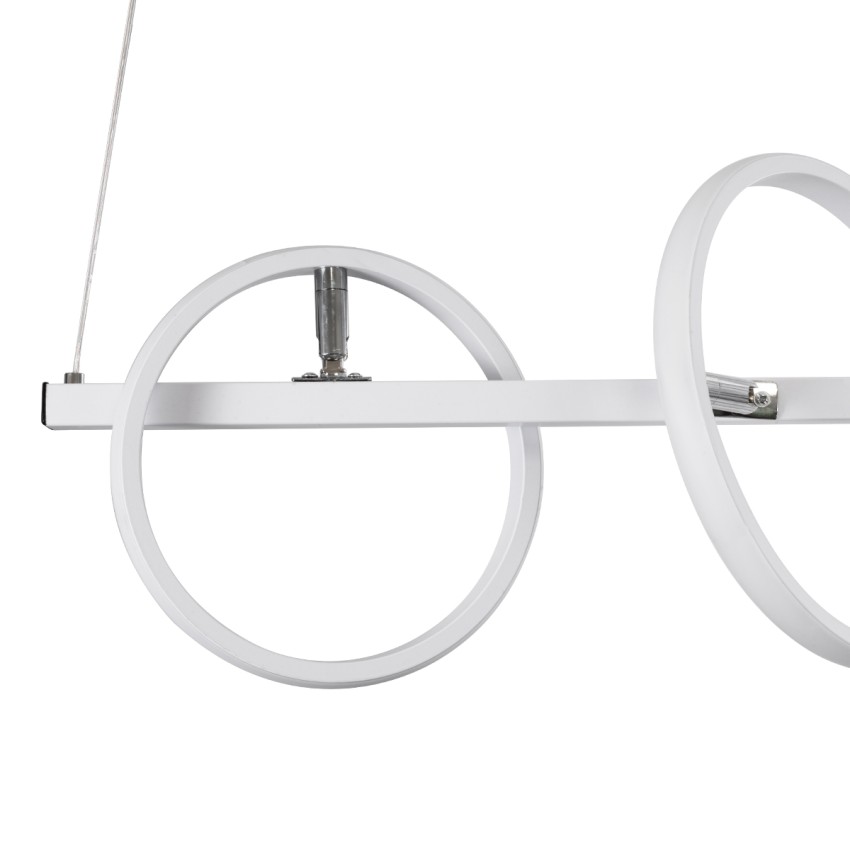 CIRCOLARE  Κρεμαστό Φωτιστικό Οροφής Design LED CCT 75W 8400lm 360° AC 220-240V - Εναλλαγή Φωτισμού μέσω Τηλεχειριστηρίου All In One Ψυχρό 6000k+Φυσικό 4500k+Θερμό 2700k Dimmable Μ120 x Π25 x Υ25cm - Λευκό