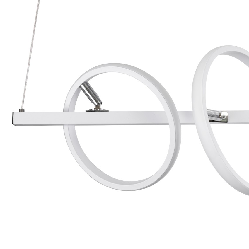 CIRCOLARE  Κρεμαστό Φωτιστικό Οροφής Design LED CCT 75W 8400lm 360° AC 220-240V - Εναλλαγή Φωτισμού μέσω Τηλεχειριστηρίου All In One Ψυχρό 6000k+Φυσικό 4500k+Θερμό 2700k Dimmable Μ120 x Π25 x Υ25cm - Λευκό