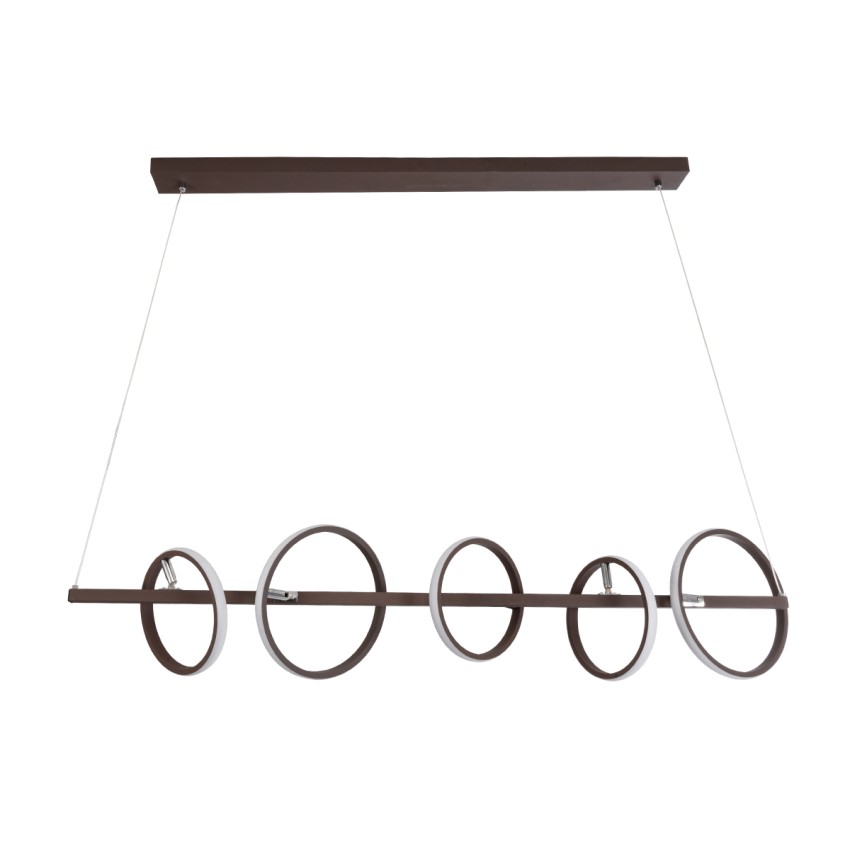 CIRCOLARE  Κρεμαστό Φωτιστικό Οροφής Design LED CCT 75W 8400lm 360° AC 220-240V - Εναλλαγή Φωτισμού μέσω Τηλεχειριστηρίου All In One Ψυχρό 6000k+Φυσικό 4500k+Θερμό 2700k Dimmable Μ120 x Π25 x Υ25cm - Καφέ