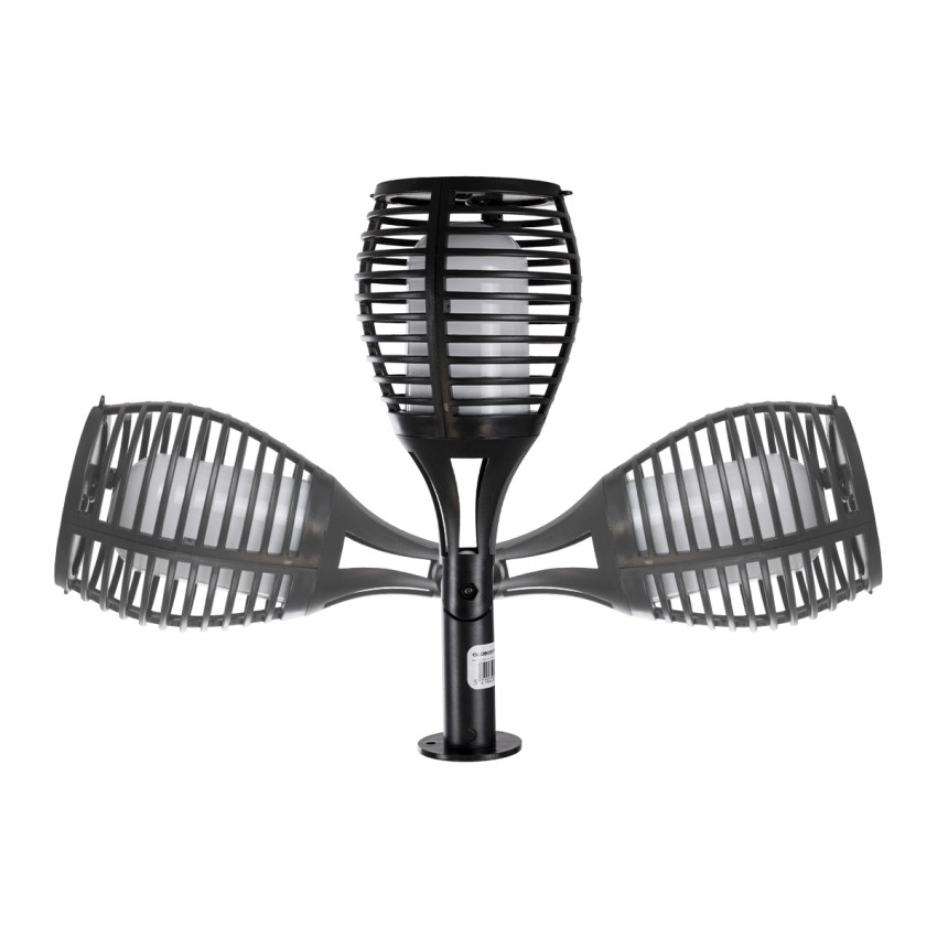 FIAMMA  Αυτόνομο Ηλιακό Καρφωτό Φωτιστικό Κήπου LED SMD 2W 80lm με Ενσωματωμένη Μπαταρία 1500mAh - Φωτοβολταϊκό Πάνελ - Αισθητήρα Ημέρας-Νύχτας Φαναράκι Κήπου - Εφέ Φλόγας Διακοσμητικό - Αδιάβροχο IP65 - 1800K Φ10 x Υ55cm