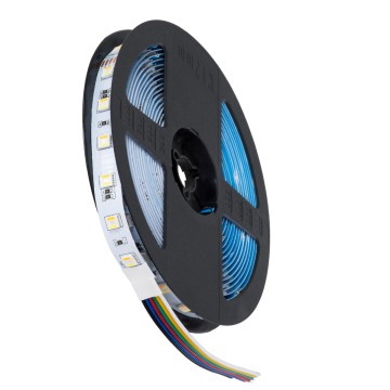 Ταινία LED SMD 5050 RGBW + WW 5in1 5m 24W/m 60LED/m 120° DC 24V IP20 2400lm/m Πολύχρωμη RGB - Ψυχρό Λευκό 6000K - Φυσικό Λευκό 4500K - Θερμό Λευκό 2700K