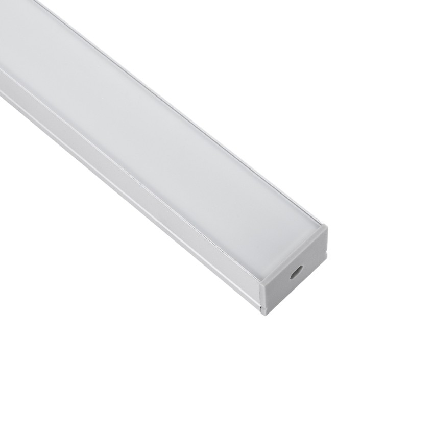 SURFACE-PROFILE  Προφίλ Αλουμινίου - Βάση & Ψύκτρα Ταινίας LED με Λευκό Γαλακτερό Κάλυμμα - Επιφανειακή Χρήση - Πατητό Κάλυμμα - Ασημί - 1 Μέτρο - Μ100 x Π3 x Υ2cm