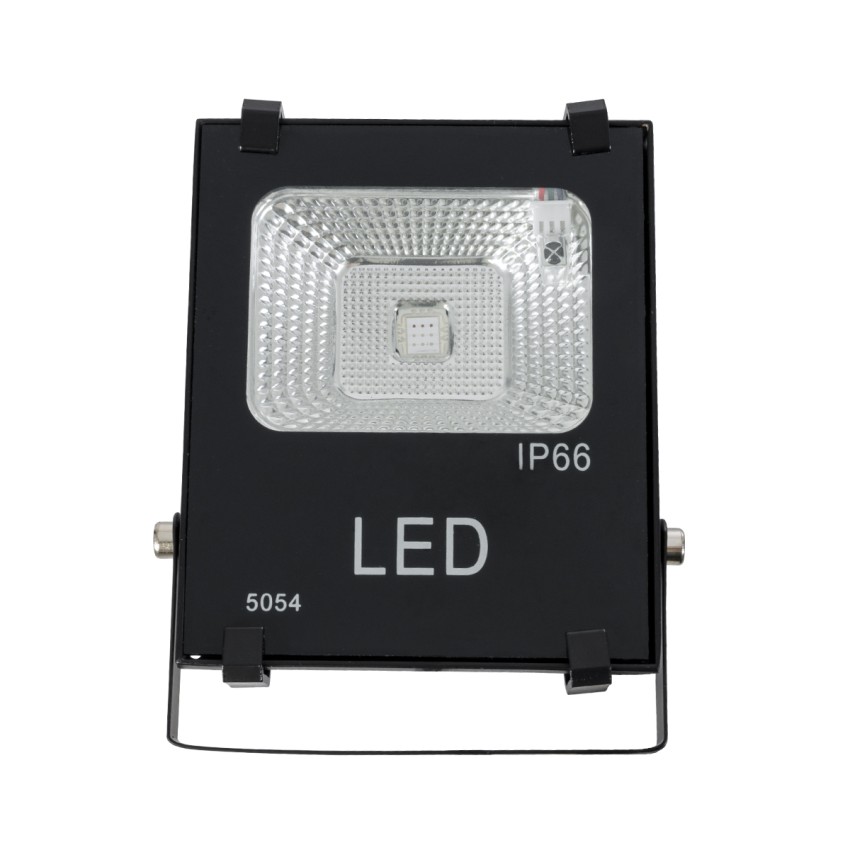 GLOBOSTAR® RGBFLOOD  Προβολέας με IR Ασύρματο Χειριστήριο LED 10W 650lm 120° AC 220-240V Αδιάβροχο IP66 Πολύχρωμο RGB Dimmable - Μαύρο Ματ - Μ11 x Π4 x Υ13.5cm