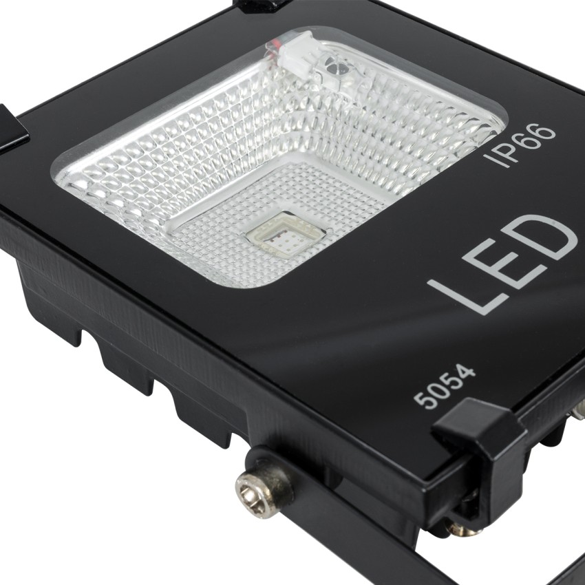 GLOBOSTAR® RGBFLOOD  Προβολέας με IR Ασύρματο Χειριστήριο LED 10W 650lm 120° AC 220-240V Αδιάβροχο IP66 Πολύχρωμο RGB Dimmable - Μαύρο Ματ - Μ11 x Π4 x Υ13.5cm