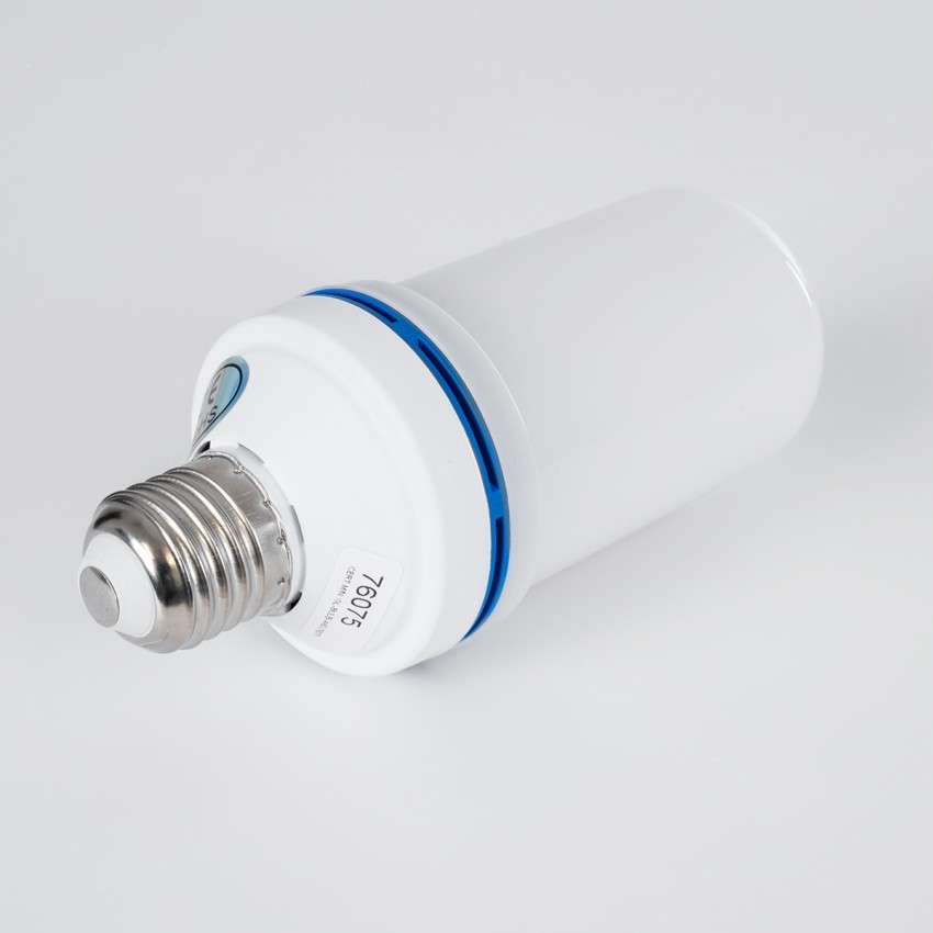 GLOBOSTAR® TUBATO  Λάμπα E27 LED 9W 350lm 260° AC 220-240V IP20 Πορτοκαλί 1800K με Εφέ Φλόγας & Αναστροφή - Λευκό Γαλακτερό - Μ6 x Π6 x Υ15cm