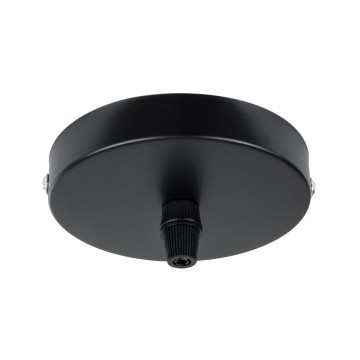 DIY  Επιτοίχια Στρογγυλή Ροζέτα - Βάση για 1 Κρεμαστό Φωτιστικό - Φ10 x Υ2cm - Μαύρο - Μεταλλικό