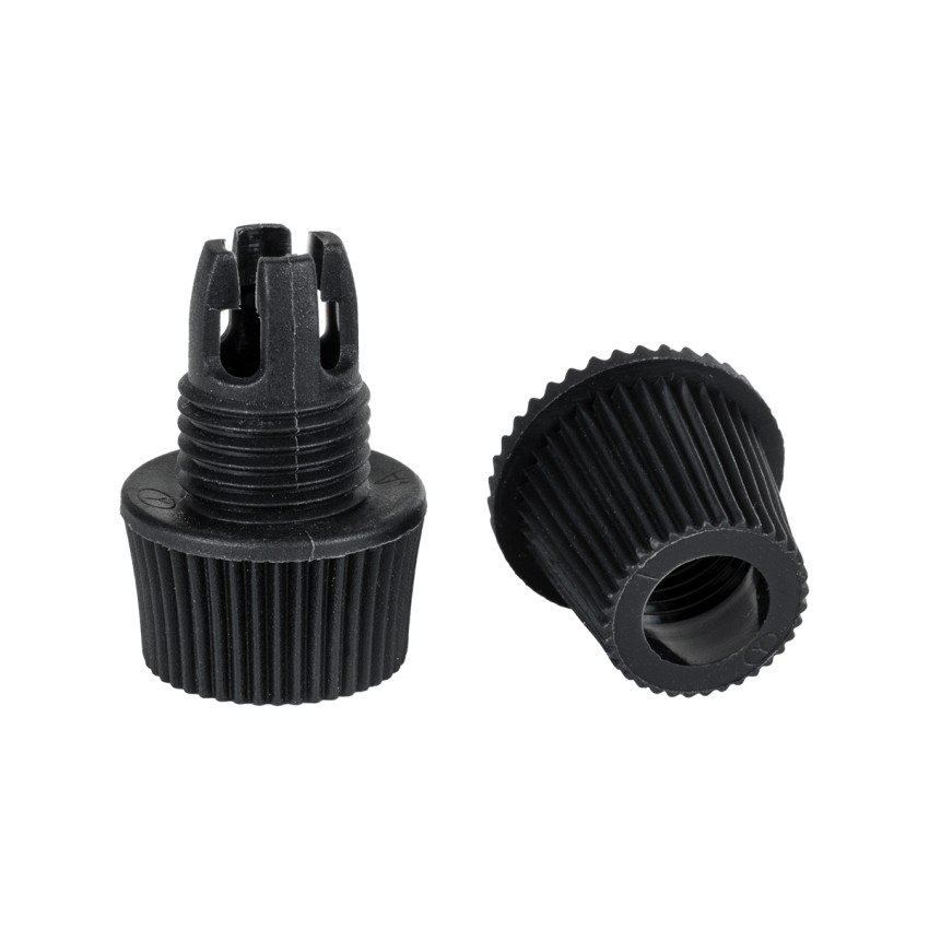 DIY  Επιτοίχιος Στυπιοθλίπτης - Στήριγμα Καλωδίου Φωτιστικού - Φ1.6 x Υ2.3cm - Μαύρο - Πλαστικό