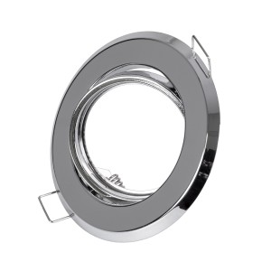 GLOBOSTAR® RAFY  Χωνευτή Κινούμενη Βάση για Σποτ MR16 με Ντουί GU10/GU5.3 IP20 - Νίκελ Χρώμιο - Μ9.2 x Π9.2 x Υ3.1cm / Q7cm