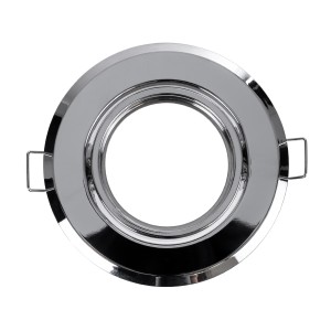 GLOBOSTAR® RAFY  Χωνευτή Κινούμενη Βάση για Σποτ MR16 με Ντουί GU10/GU5.3 IP20 - Νίκελ Χρώμιο - Μ9.2 x Π9.2 x Υ3.1cm / Q7cm