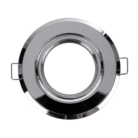 GLOBOSTAR® RAFY  Χωνευτή Κινούμενη Βάση για Σποτ MR16 με Ντουί GU10/GU5.3 IP20 - Νίκελ Χρώμιο - Μ9.2 x Π9.2 x Υ3.1cm / Q7cm