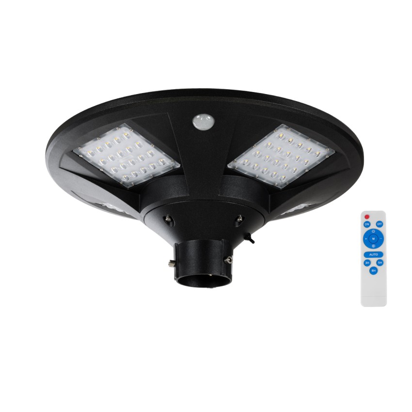 PARK  Αυτόνομο Αδιάβροχο IP67 Ηλιακό Φωτοβολταϊκό Φωτιστικό Στύλου / Κολώνας Πλατείας LED 25W με Ανιχνευτή Κίνησης, Αισθητήρα Νυχτός και Ασύρματο Χειριστήριο Θερμό Λευκό 2700K Φ50 x Υ20cm