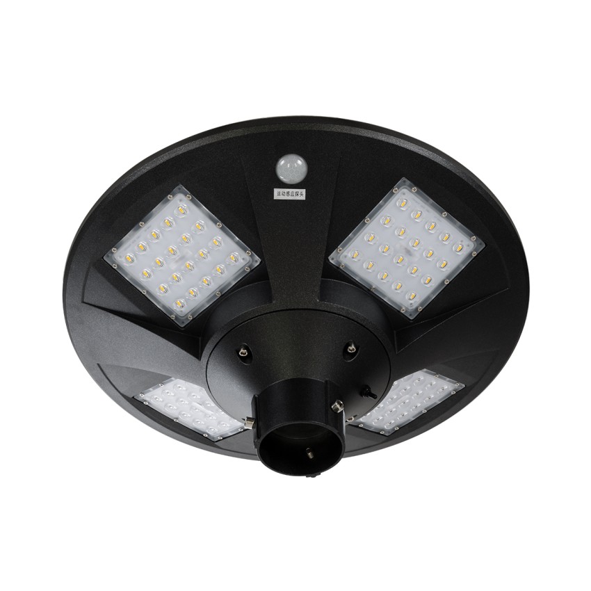 PARK  Αυτόνομο Αδιάβροχο IP67 Ηλιακό Φωτοβολταϊκό Φωτιστικό Στύλου / Κολώνας Πλατείας LED 25W με Ανιχνευτή Κίνησης, Αισθητήρα Νυχτός και Ασύρματο Χειριστήριο Θερμό Λευκό 2700K Φ50 x Υ20cm