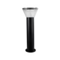 GLOBOSTAR® VEGGIE  Φωτιστικό Κολωνάκι Κήπου LED 10W 500lm 120° με Ενσωματωμένο Φωτοβολταϊκό Panel 6V 2W & Επαναφορτιζόμενη Μπαταρία Li-ion 3.2V 1800mAh με Αισθητήρα Ημέρας-Νύχτας Αδιάβροχο IP65 Ψυχρό Λευκό 6000K - Sanan SMD Chip - Μαύρο- Μ23 x Π23 x Υ