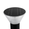 GLOBOSTAR® VEGGIE  Φωτιστικό Κολωνάκι Κήπου LED 10W 500lm 120° με Ενσωματωμένο Φωτοβολταϊκό Panel 6V 2W & Επαναφορτιζόμενη Μπαταρία Li-ion 3.2V 1800mAh με Αισθητήρα Ημέρας-Νύχτας Αδιάβροχο IP65 Ψυχρό Λευκό 6000K - Sanan SMD Chip - Μαύρο- Μ23 x Π23 x Υ