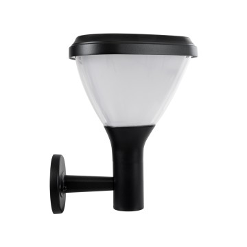 GLOBOSTAR® NATURE  Φωτιστικό Κολωνάκι Κήπου LED 10W 330lm 120° με Ενσωματωμένο Φωτοβολταϊκό Panel 6V 2W & Επαναφορτιζόμενη Μπαταρία Li-ion 3.2V 1800mAh με Αισθητήρα Ημέρας-Νύχτας Αδιάβροχο IP65 Ψυχρό Λευκό 6000K - Γκρι Ανθρακί - Μ26 x Π29 x Υ36cm