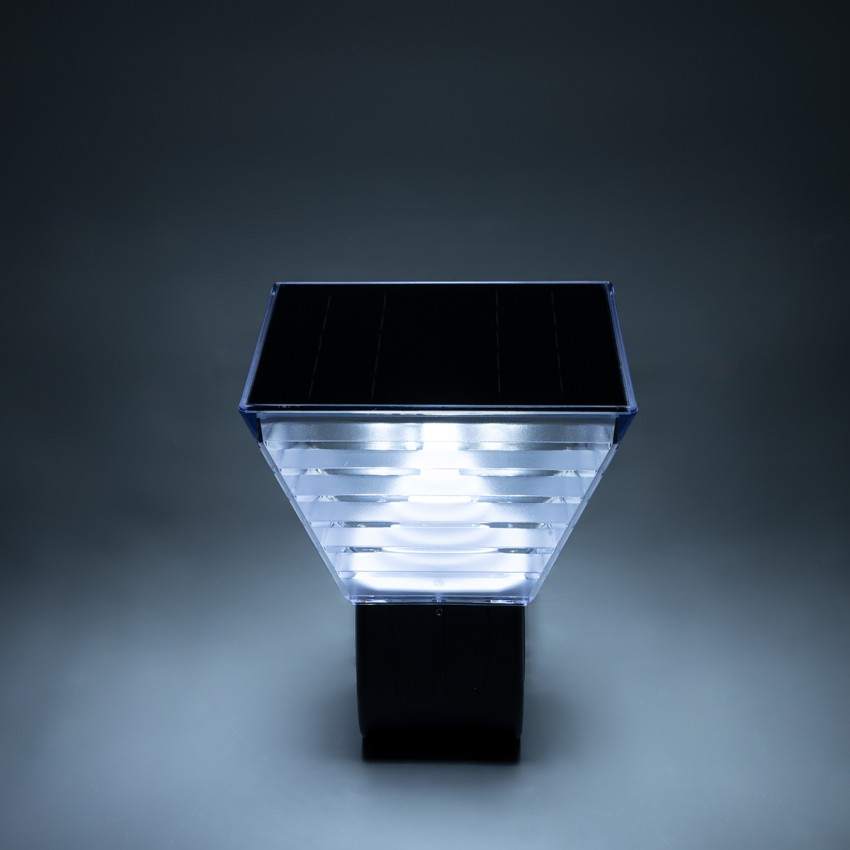 GLOBOSTAR® GRACIOUS  Μοντέρνο Φωτιστικό Τοίχου - Απλίκα LED 10W 500lm 120° με Ενσωματωμένο Φωτοβολταϊκό Panel 6V 2W & Επαναφορτιζόμενη Μπαταρία Li-ion 3.2V 1800mAh με Αισθητήρα Ημέρας-Νύχτας Αδιάβροχο IP65 Ρυθμιζόμενο Λευκό CCT με Διακόπτη στο Σώμα 27