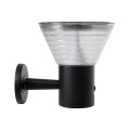 GLOBOSTAR® VEGGIE  Φωτιστικό Κολωνάκι Κήπου LED 10W 330lm 120° με Ενσωματωμένο Φωτοβολταϊκό Panel 6V 2W & Επαναφορτιζόμενη Μπαταρία Li-ion 3.2V 1800mAh με Αισθητήρα Ημέρας-Νύχτας Αδιάβροχο IP65 Ψυχρό Λευκό 6000K - Μαύρο- Μ23 x Π30 x Υ25cm