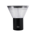 GLOBOSTAR® VEGGIE  Φωτιστικό Κολωνάκι Κήπου LED 10W 330lm 120° με Ενσωματωμένο Φωτοβολταϊκό Panel 6V 2W & Επαναφορτιζόμενη Μπαταρία Li-ion 3.2V 1800mAh με Αισθητήρα Ημέρας-Νύχτας Αδιάβροχο IP65 Ψυχρό Λευκό 6000K - Μαύρο- Μ23 x Π30 x Υ25cm