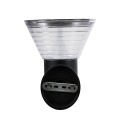 GLOBOSTAR® VEGGIE  Φωτιστικό Κολωνάκι Κήπου LED 10W 330lm 120° με Ενσωματωμένο Φωτοβολταϊκό Panel 6V 2W & Επαναφορτιζόμενη Μπαταρία Li-ion 3.2V 1800mAh με Αισθητήρα Ημέρας-Νύχτας Αδιάβροχο IP65 Ψυχρό Λευκό 6000K - Μαύρο- Μ23 x Π30 x Υ25cm