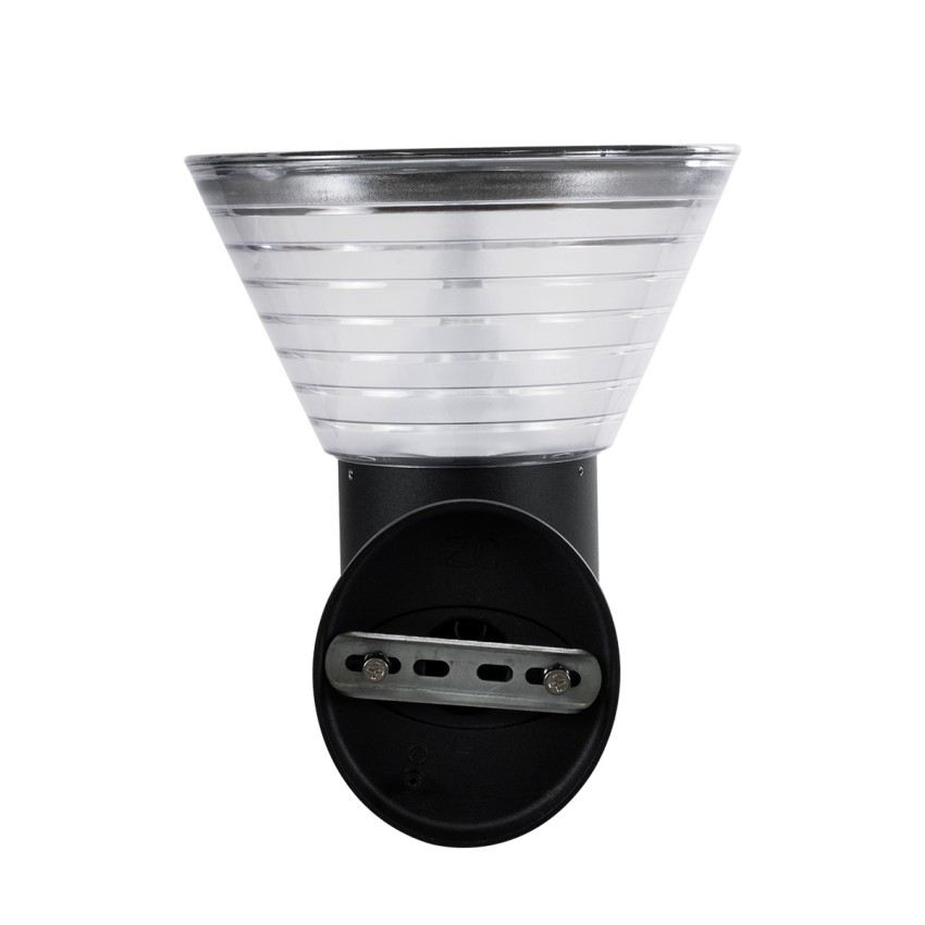 GLOBOSTAR® VEGGIE  Φωτιστικό Κολωνάκι Κήπου LED 10W 330lm 120° με Ενσωματωμένο Φωτοβολταϊκό Panel 6V 2W & Επαναφορτιζόμενη Μπαταρία Li-ion 3.2V 1800mAh με Αισθητήρα Ημέρας-Νύχτας Αδιάβροχο IP65 Ψυχρό Λευκό 6000K - Μαύρο- Μ23 x Π30 x Υ25cm