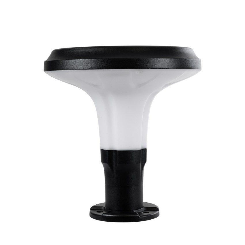 GLOBOSTAR® WHISPER  Φωτιστικό Κολωνάκι Κήπου LED 10W 500lm 120° με Ενσωματωμένο Φωτοβολταϊκό Panel 6V 2W & Επαναφορτιζόμενη Μπαταρία Li-ion 3.2V 1800mAh με Αισθητήρα Ημέρας-Νύχτας Αδιάβροχο IP65 Ψυχρό Λευκό 6000K - Sanan SMD Chip - Γκρι Ανθρακί - Μ25 