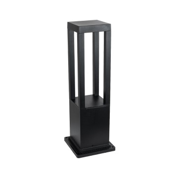 GLOBOSTAR® HONEYBEE  Φωτιστικό Κολωνάκι Κήπου LED 15W 1500lm 120° AC 220-240V Αδιάβροχο IP65 Θερμό Λευκό 2700K - Γκρι Ανθρακί - Μ20 x Π20 x Υ60cm