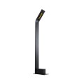 GLOBOSTAR® GREENERY  Φωτιστικό Κολωνάκι Κήπου LED 15W 1500lm 120° AC 220-240V Αδιάβροχο IP65 - Θερμό Λευκό 2700K - Γκρι Ανθρακί - Μ8 x Π15 x Υ70cm