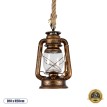 GLOBOSTAR® BARBAROSSA  Vintage Κρεμαστό Φωτιστικό Οροφής με Ντουί 1 x E27 AC 220-240V IP20 - Χάλκινο Εφέ Σκουριάς - Μ18 x Π18 x Υ28cm