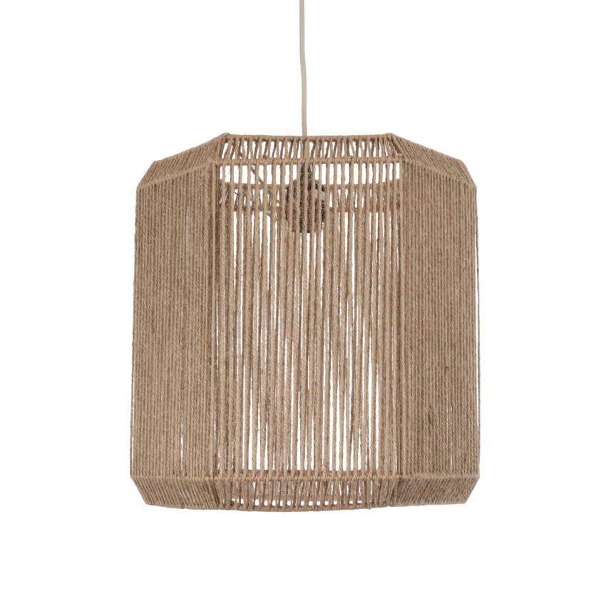 CAYMAN  Boho Κρεμαστό Φωτιστικό Πλέγμα Μονόφωτο 1 x E27 IP20 Μπεζ Σχοινί - Μ40 x Π40 x Υ40cm