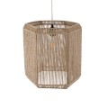 CAYMAN  Boho Κρεμαστό Φωτιστικό Πλέγμα Μονόφωτο 1 x E27 IP20 Μπεζ Σχοινί - Μ40 x Π40 x Υ40cm