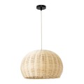 RAITO  Boho Κρεμαστό Φωτιστικό Καμπάνα Μονόφωτο 1 x E27 IP20 Μπεζ Ξύλο - Μ40 x Π40 x Υ25cm