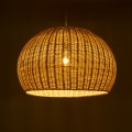 RAITO  Boho Κρεμαστό Φωτιστικό Καμπάνα Μονόφωτο 1 x E27 IP20 Μπεζ Ξύλο - Μ60 x Π60 x Υ40cm