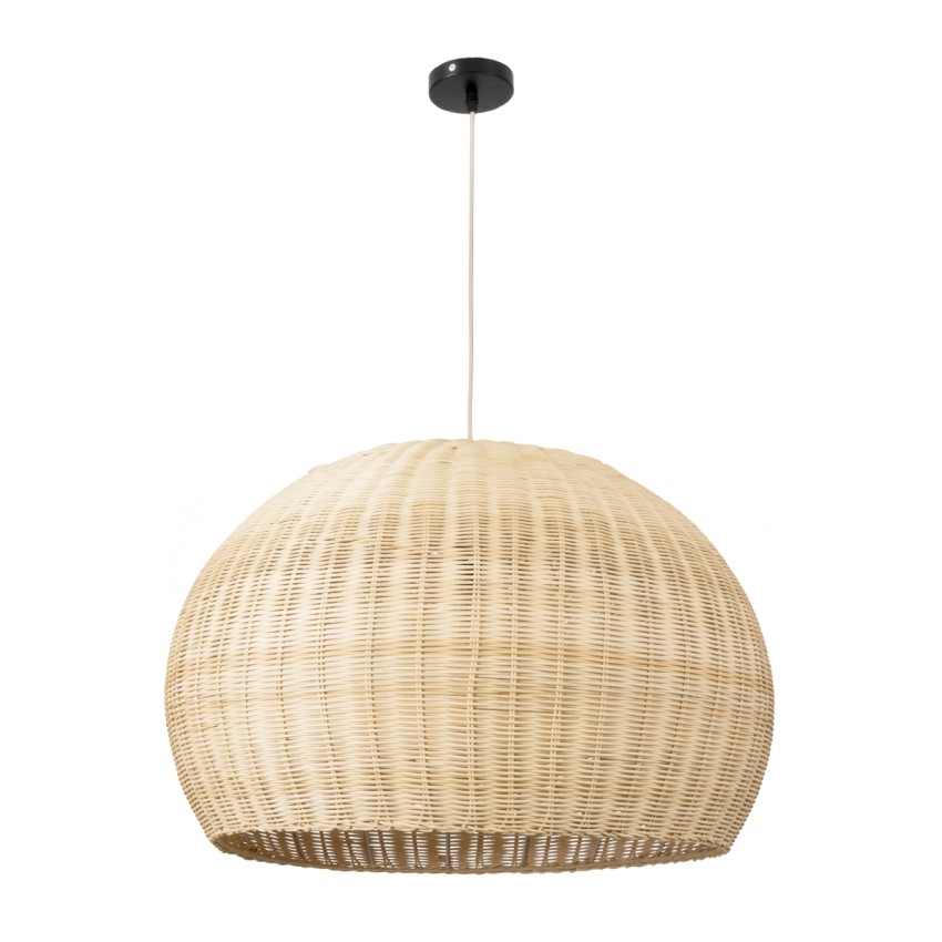 RAITO  Boho Κρεμαστό Φωτιστικό Καμπάνα Μονόφωτο 1 x E27 IP20 Μπεζ Ξύλο - Μ60 x Π60 x Υ40cm