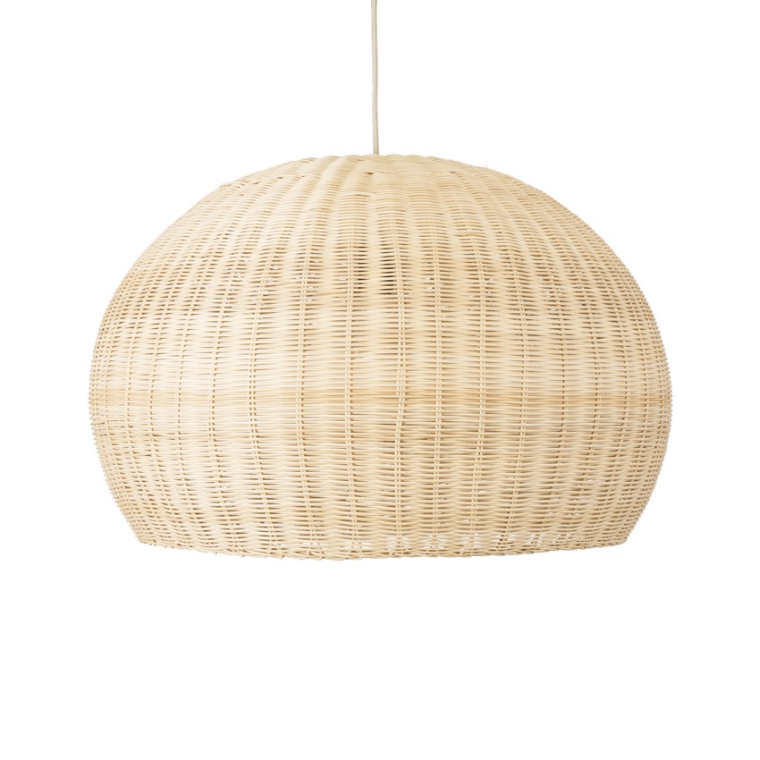 RAITO  Boho Κρεμαστό Φωτιστικό Καμπάνα Μονόφωτο 1 x E27 IP20 Μπεζ Ξύλο - Μ60 x Π60 x Υ40cm