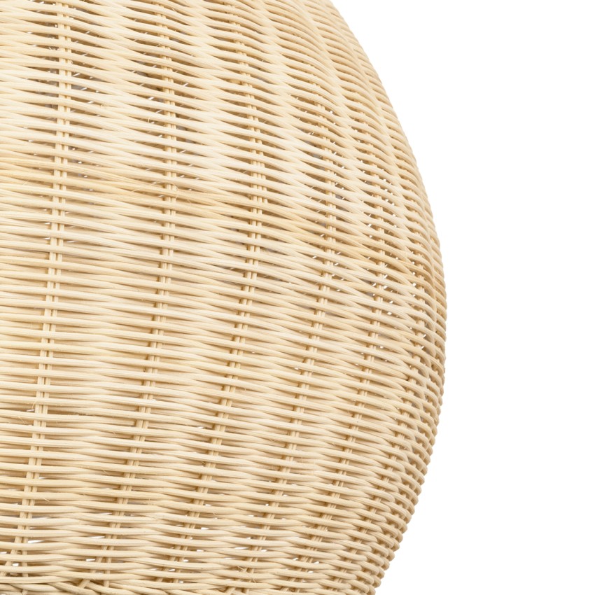RAITO  Boho Κρεμαστό Φωτιστικό Καμπάνα Μονόφωτο 1 x E27 IP20 Μπεζ Ξύλο - Μ60 x Π60 x Υ40cm