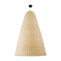 MAHANA  Boho Κρεμαστό Φωτιστικό Πλέγμα Μονόφωτο 1 x E27 IP20 Μπεζ Ξύλο - Μ80 x Π80 x Υ130cm