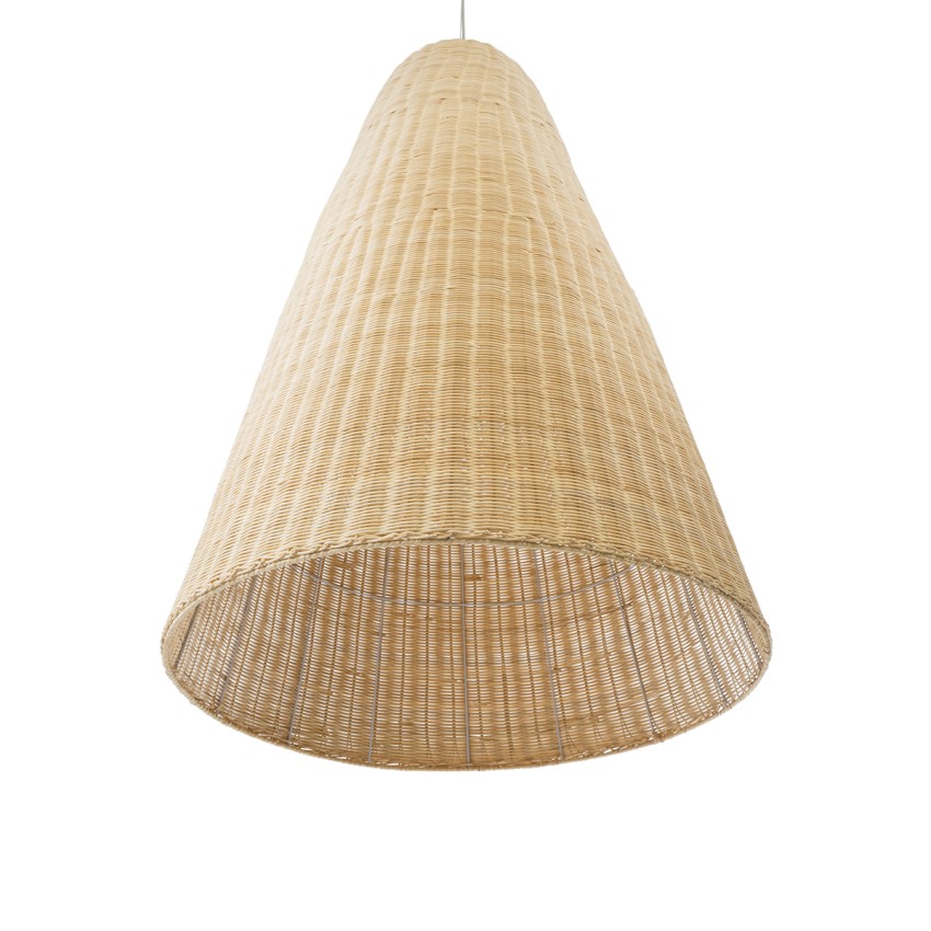 MAHANA  Boho Κρεμαστό Φωτιστικό Πλέγμα Μονόφωτο 1 x E27 IP20 Μπεζ Ξύλο - Μ80 x Π80 x Υ130cm