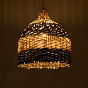 GLOBOSTAR® BARBADOS  Boho Κρεμαστό Φωτιστικό Οροφής με Ντουί 1 x E27 AC 220-240V IP20 - Μπεζ & Χακί - Μ40 x Π40 x Υ45cm