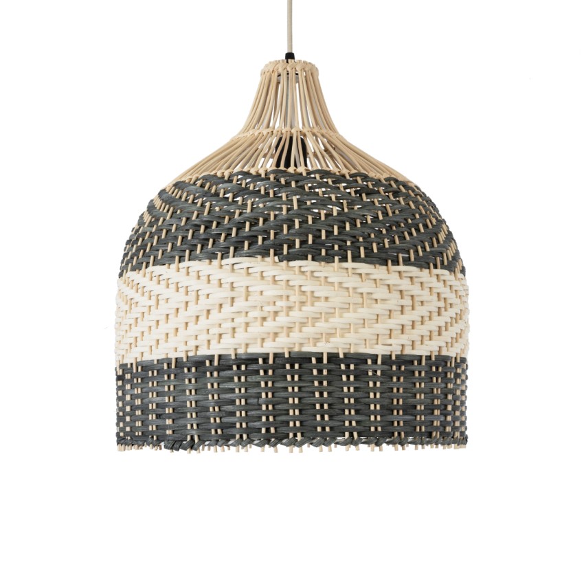 GLOBOSTAR® BARBADOS  Boho Κρεμαστό Φωτιστικό Οροφής με Ντουί 1 x E27 AC 220-240V IP20 - Μπεζ & Χακί - Μ40 x Π40 x Υ45cm