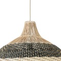 BARBADOS  Boho Κρεμαστό Φωτιστικό Καμπάνα Μονόφωτο 1 x E27 IP20 Μπεζ & Χακί Ξύλο - Μ60 x Π60 x Υ60cm