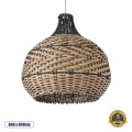 GLOBOSTAR® SEYCHELLES  Boho Κρεμαστό Φωτιστικό Οροφής με Ντουί 1 x E27 AC 220-240V IP20 - Μπεζ & Χακί - Μ40 x Π40 x Υ40cm