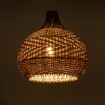 GLOBOSTAR® SEYCHELLES  Boho Κρεμαστό Φωτιστικό Οροφής με Ντουί 1 x E27 AC 220-240V IP20 - Μπεζ & Χακί - Μ40 x Π40 x Υ40cm