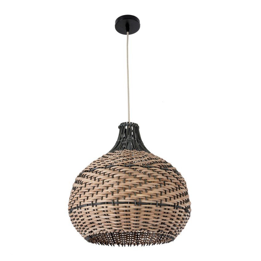 GLOBOSTAR® SEYCHELLES  Boho Κρεμαστό Φωτιστικό Οροφής με Ντουί 1 x E27 AC 220-240V IP20 - Μπεζ & Χακί - Μ40 x Π40 x Υ40cm