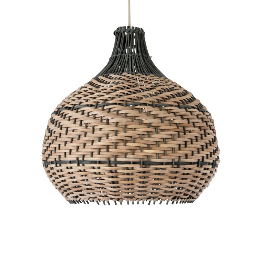 GLOBOSTAR® SEYCHELLES  Boho Κρεμαστό Φωτιστικό Οροφής με Ντουί 1 x E27 AC 220-240V IP20 - Μπεζ & Χακί - Μ40 x Π40 x Υ40cm